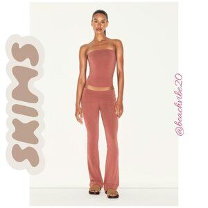 SKIMS Cotton Jersey Foldover Pant Redwood Medium NWT O-479